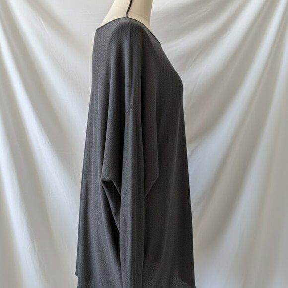 NWT Joan Vass New York Chalkboard Heather Gray Cashmere Blend Sweater XL - Picture 3 of 10